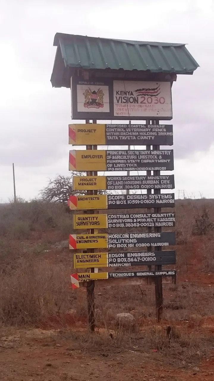 Signboard at the entrance to the Bachuma quarantine