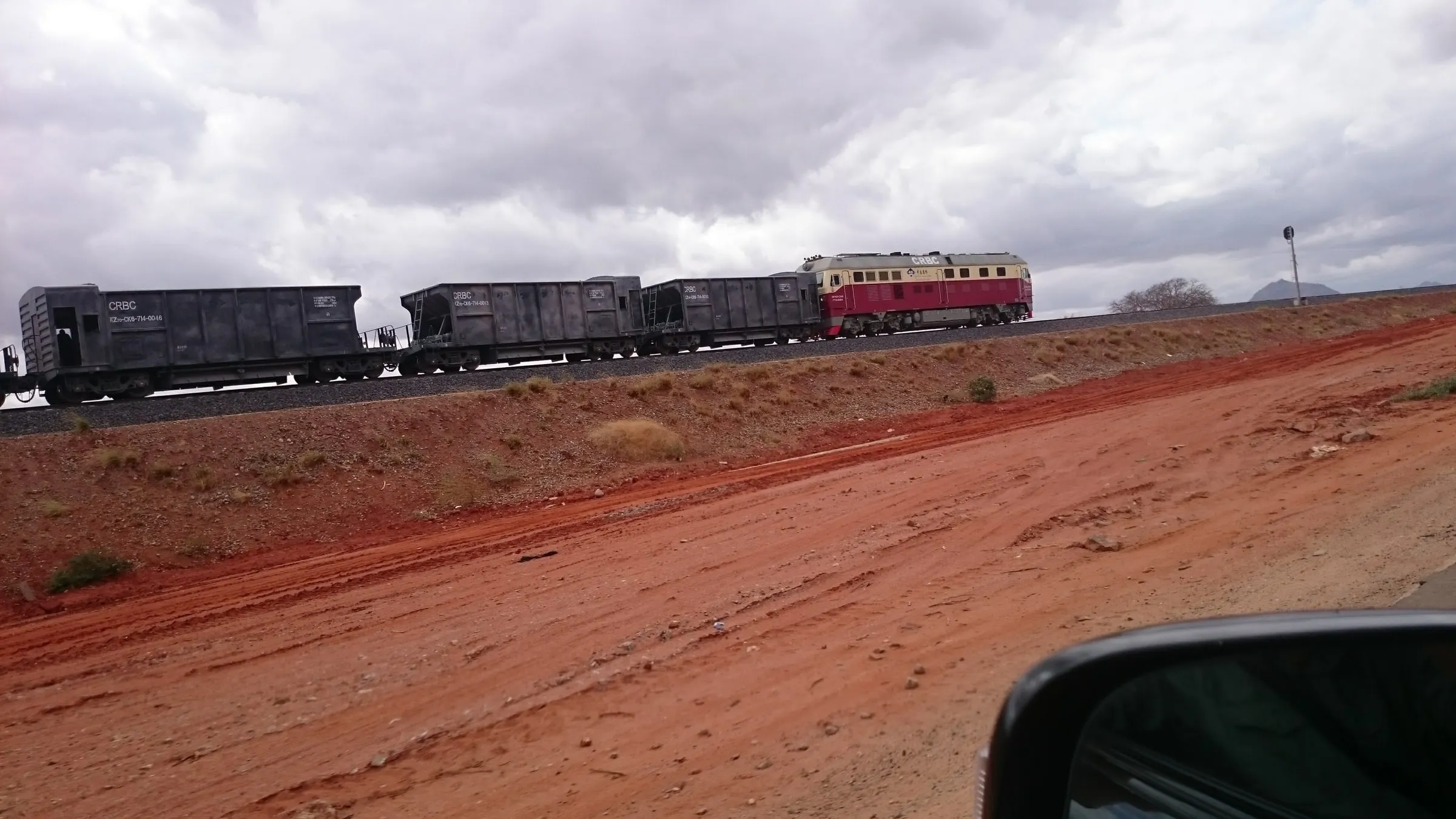 A test train on the new Standard Gauge Railway near the quarantine