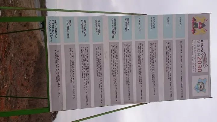 Government of Kenya signboard at the Bachuma quarantine site