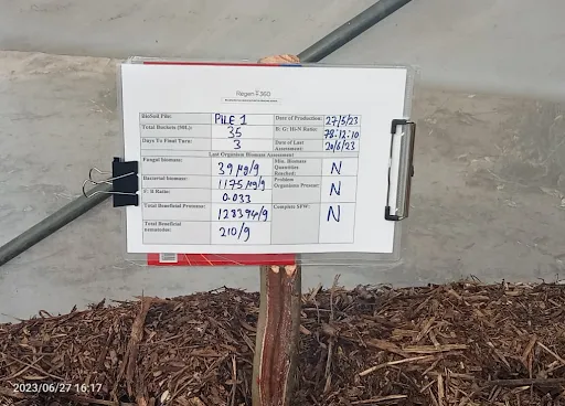 A labelled BioSoil pile